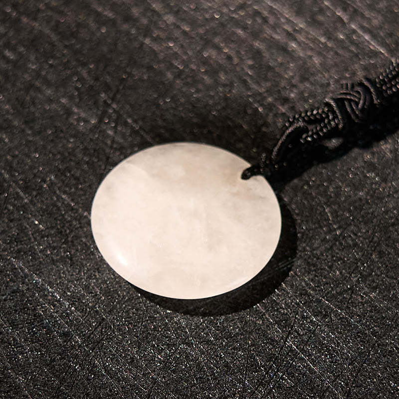 Fortune Jewel Om Mani Padme Hum Natural Various Crystal Black Obsidian Strength Necklace Pendant