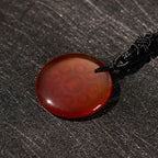 Fortune Jewel Om Mani Padme Hum Natural Various Crystal Black Obsidian Strength Necklace Pendant
