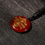 Fortune Jewel Vajra Dorje Sanskrit Pattern Natural Various Crystal Black Obsidian Fulfilment Necklace Pendant