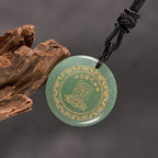 Fortune Jewel Swastika Lotus Pattern Natural Various Crystal Black Obsidian Purification Necklace Pendant