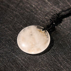 Fortune Jewel Swastika Lotus Pattern Natural Various Crystal Black Obsidian Purification Necklace Pendant