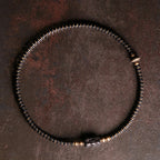 Fortune Jewel Ebony Wood Green Sandalwood Copper Brass Calm Double Wrap Bracelet
