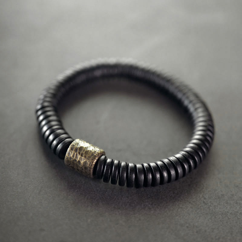 Fortune Jewel Ebony Wood Copper Brass Calm Bracelet