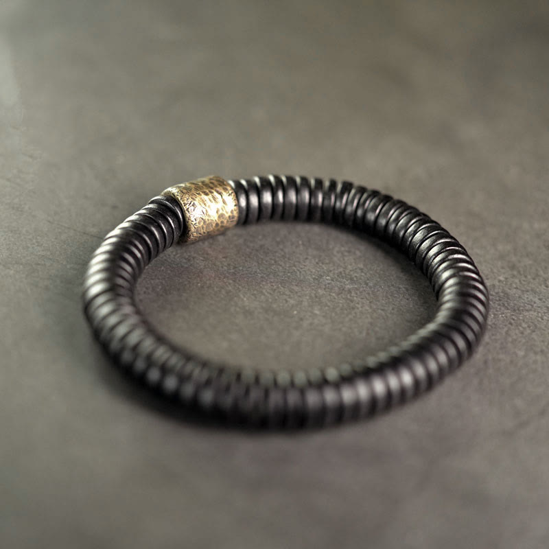 Fortune Jewel Ebony Wood Copper Brass Calm Bracelet
