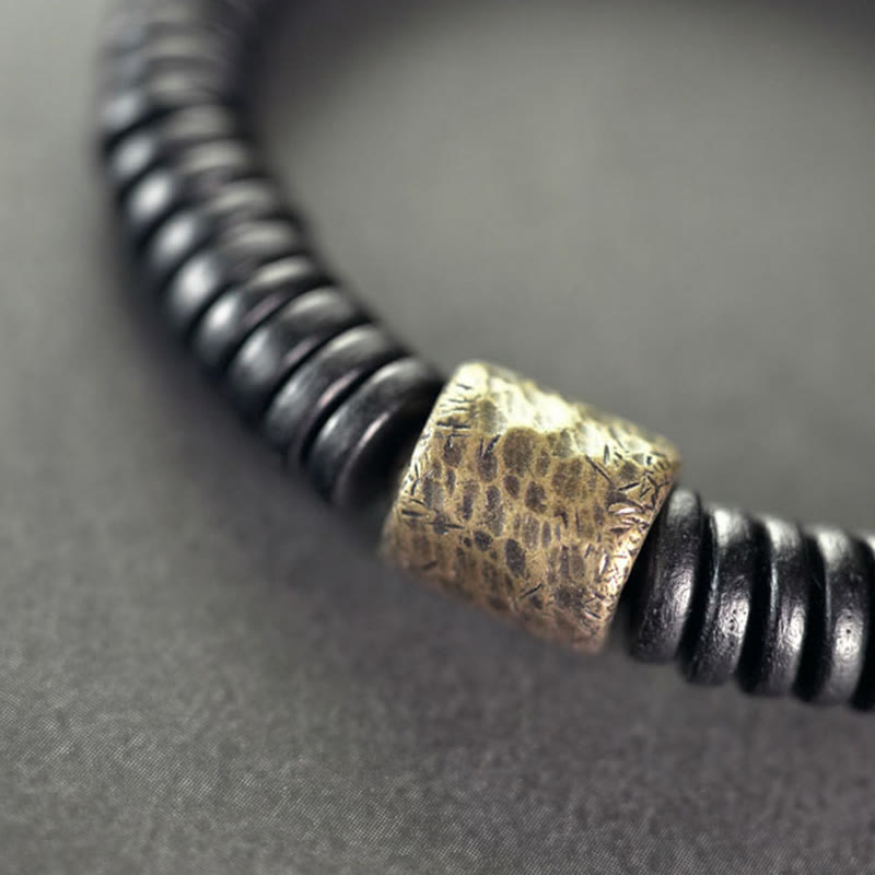 Fortune Jewel Ebony Wood Copper Brass Calm Bracelet