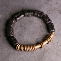 Fortune Jewel Ebony Wood Copper Brass Circular Ring Peace Bracelet