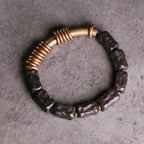 Fortune Jewel Ebony Wood Copper Brass Circular Ring Peace Bracelet