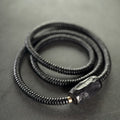 Fortune Jewel Ebony Wood Copper Brass Balance Triple Wrap Bracelet