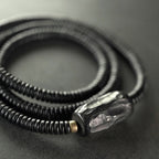 Fortune Jewel Ebony Wood Copper Brass Balance Triple Wrap Bracelet
