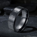 Fortune Jewel Black Jambhala Mantra Titanium Steel Balance Ring