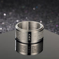 Fortune Jewel Great Compassion Mantra Carved Titanium Steel Strengthen Rotatable Ring