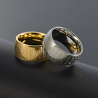 Fortune Jewel Chinese Characters Engraved Pattern Titanium Steel Balance Ring