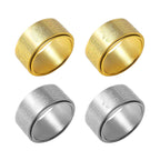 Fortune Jewel Chinese Zodiac Natal Buddha Heart Sutra Carved Titanium Steel Calm Rotatable Ring Fortune Jewel