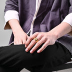 Fortune Jewel Chinese Zodiac Natal Buddha Heart Sutra Carved Titanium Steel Calm Rotatable Ring Fortune Jewel