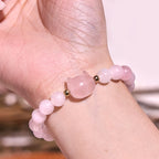 Fortune Jewel Amethyst Green Aventurine Rose Quartz Fluorite Cat Head Balance Luck Bracelet
