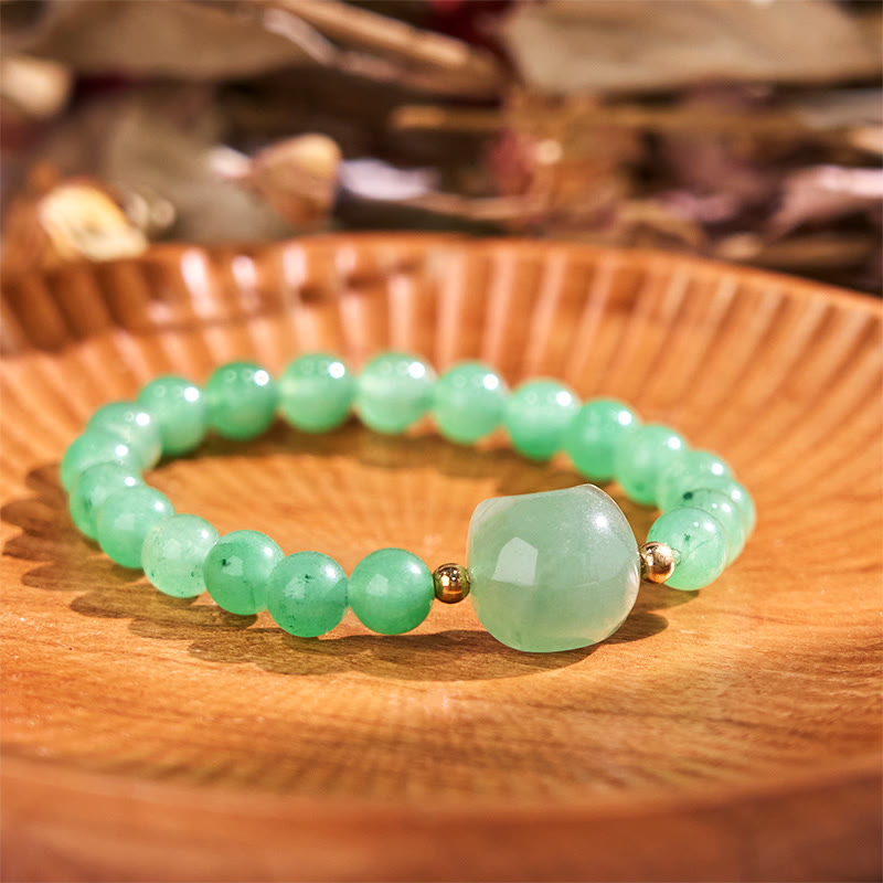 Fortune Jewel Amethyst Green Aventurine Rose Quartz Fluorite Cat Head Balance Luck Bracelet