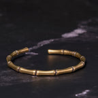 Fortune Jewel Bamboo Copper Brass Luck Strength Bracelet Bangle