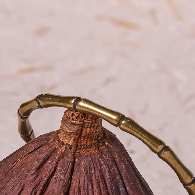 Fortune Jewel Bamboo Copper Brass Luck Strength Bracelet Bangle