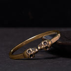 Fortune Jewel The Lord Of The Corpse Forest Copper Brass Double Skull Keep Away Evil Spirits Cuff Bracelet Bangle