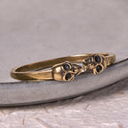 Fortune Jewel The Lord Of The Corpse Forest Copper Brass Double Skull Keep Away Evil Spirits Cuff Bracelet Bangle