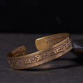 Fortune Jewel Six True Words 'om Mani Padme Hum' Heart Sutra Copper Brass Luck Wisdom Bracelet Bangle