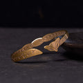 Fortune Jewel Fox Head Copper Brass 'Love You Forever' Luck Self Care Bracelet Bangle