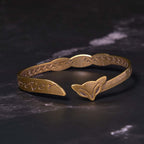Fortune Jewel Fox Head Copper Brass 'Love You Forever' Luck Self Care Bracelet Bangle