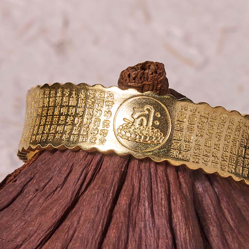 Fortune Jewel Great Compassion Mantra Copper Brass Luck Self Care Bracelet Bangle