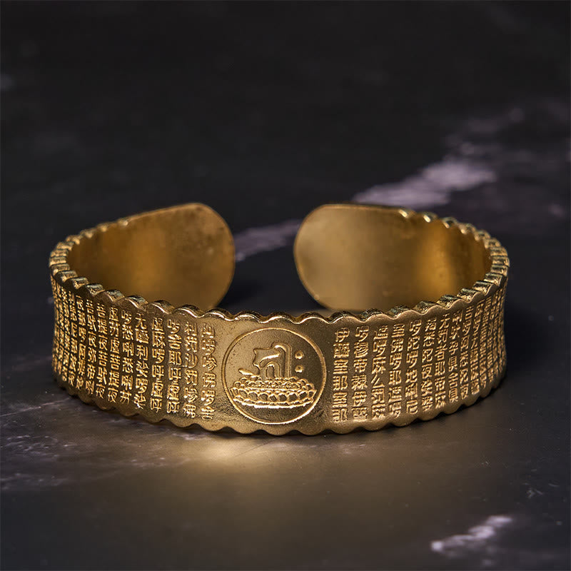 Fortune Jewel Great Compassion Mantra Copper Brass Luck Self Care Bracelet Bangle