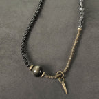 Fortune Jewel Gold Sheen Obsidian Black Rutilated Quartz Copper Brass Double Wrap Protection Bracelet