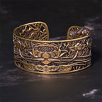 Fortune Jewel Hollow Lotus Silver Plated Copper Healing Enlightenment Bracelet Bangle