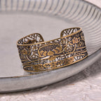 Fortune Jewel Hollow Lotus Silver Plated Copper Healing Enlightenment Bracelet Bangle