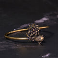 Fortune Jewel Lotus Flower Koi Fish Copper Brass Enlightenment Luck Bracelet Bangle