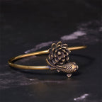 Fortune Jewel Lotus Flower Koi Fish Copper Brass Enlightenment Luck Bracelet Bangle