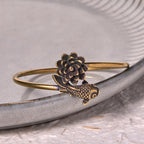 Fortune Jewel Lotus Flower Koi Fish Copper Brass Enlightenment Luck Bracelet Bangle