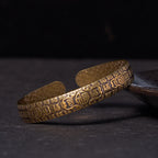Fortune Jewel Hundred Blessings Fu Character Copper Brass Luck Bracelet Bangle