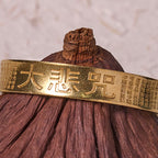 Fortune Jewel Great Compassion Mantra Copper Brass Luck Power Bracelet Bangle