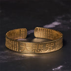 Fortune Jewel Great Compassion Mantra Copper Brass Luck Power Bracelet Bangle