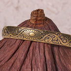 Fortune Jewel Daisy Flower Vine Copper Brass Luck Self Care Cuff Bracelet Bangle