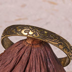 Fortune Jewel Flowers Copper Brass Balance Self Care Cuff Bracelet Bangle