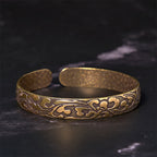 Fortune Jewel Flowers Copper Brass Balance Self Care Cuff Bracelet Bangle