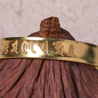 Fortune Jewel Six True Words 'om Mani Padme Hum' Heart Sutra Copper Brass Inner Peace Cuff Bracelet Bangle