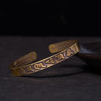 Fortune Jewel Six True Words 'om Mani Padme Hum' Heart Sutra Copper Brass Wisdom Peace Cuff Bracelet Bangle