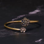 Fortune Jewel Peach Blossom Copper Brass Healing Bracelet Bangle