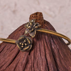 Fortune Jewel Peach Blossom Copper Brass Healing Bracelet Bangle