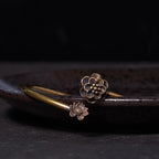 Fortune Jewel Peach Blossom Copper Brass Healing Bracelet Bangle