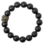 Fortune Jewel Matte Frosting Black Onyx Copper Brass Protection Bracelet
