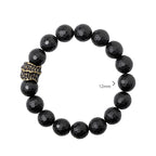 Fortune Jewel Matte Frosting Black Onyx Copper Brass Protection Bracelet