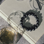 Fortune Jewel Matte Frosting Black Onyx Copper Brass Protection Bracelet