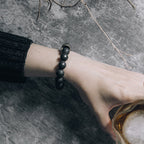 Fortune Jewel Matte Frosting Black Onyx Copper Brass Protection Bracelet